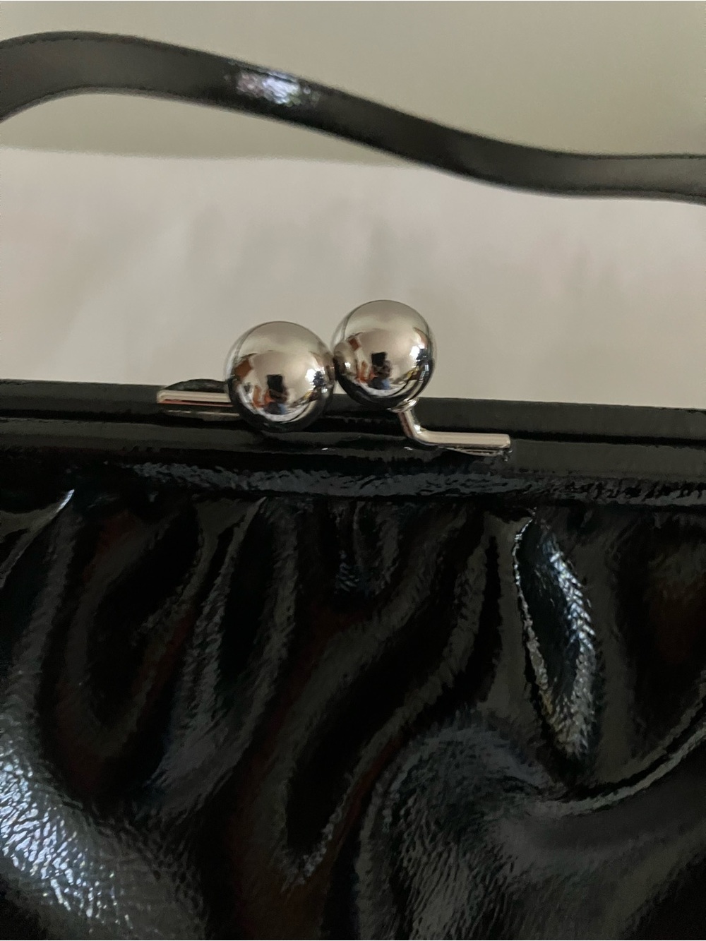 LOFT Black Patent Kiss-Lock Frame Clutch - Picture 8 of 11
